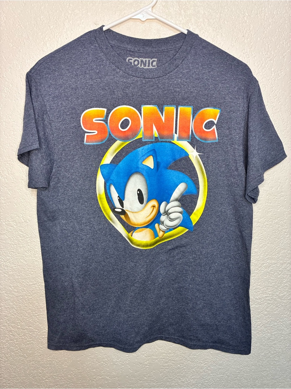Sonic Graphic Tee in Heather Navy - Official Sonic Design